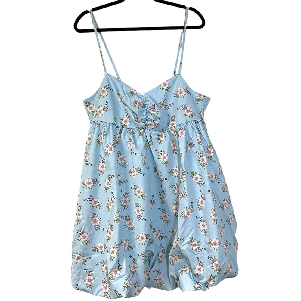 Free People In a Bubble Sleeveless Mini Dress in Bluebell Floral Womens Size XL